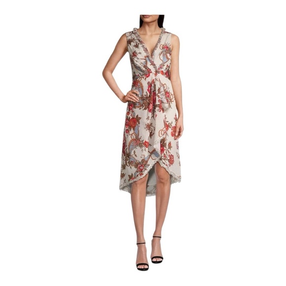 Kobi Halperin Carine Dress NWT XL Ivory Floral High-Low MSRP $598 - Picture 2 of 11